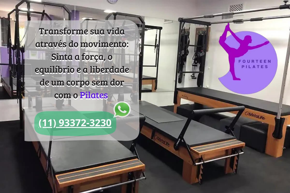 Transforme sua vida através do movimento Sinta a força, o equilíbrio e a liberdade de um corpo sem dor com o Studio Fourteen Pilates
